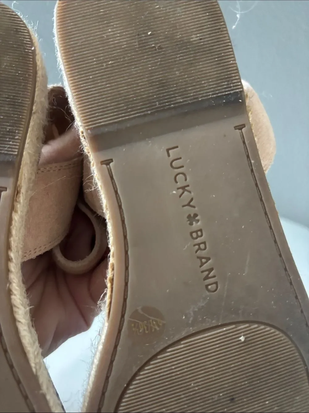 Lucky Brand Beige/Tan Espadrille Ankle Strap Sandals